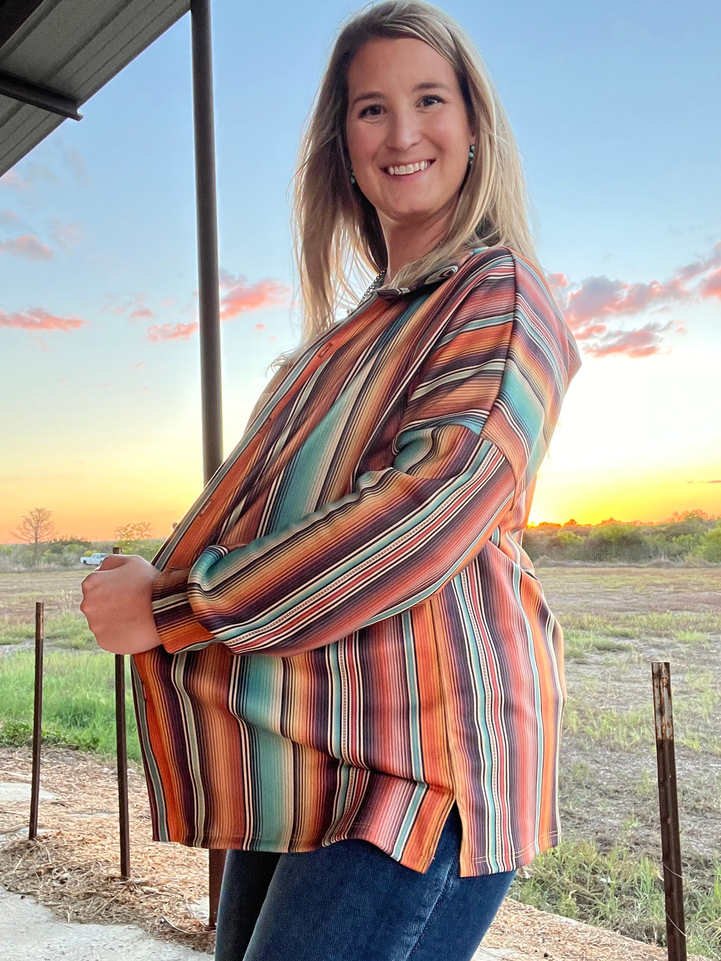 Serape button down/shacket