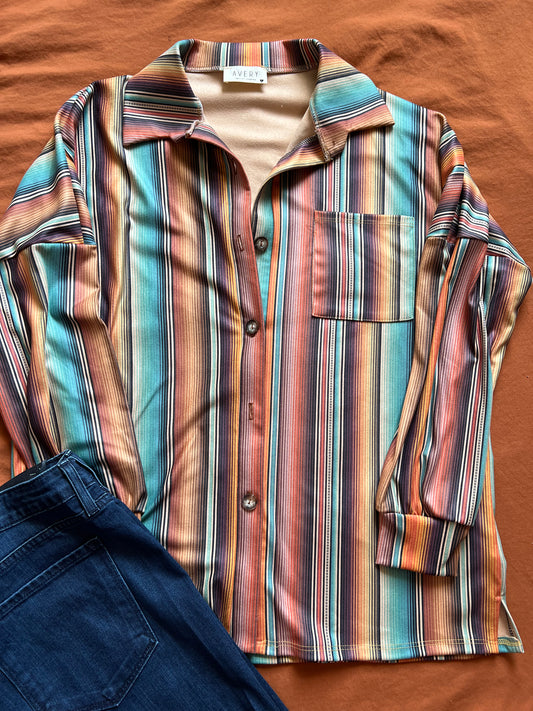 Serape button down/shacket