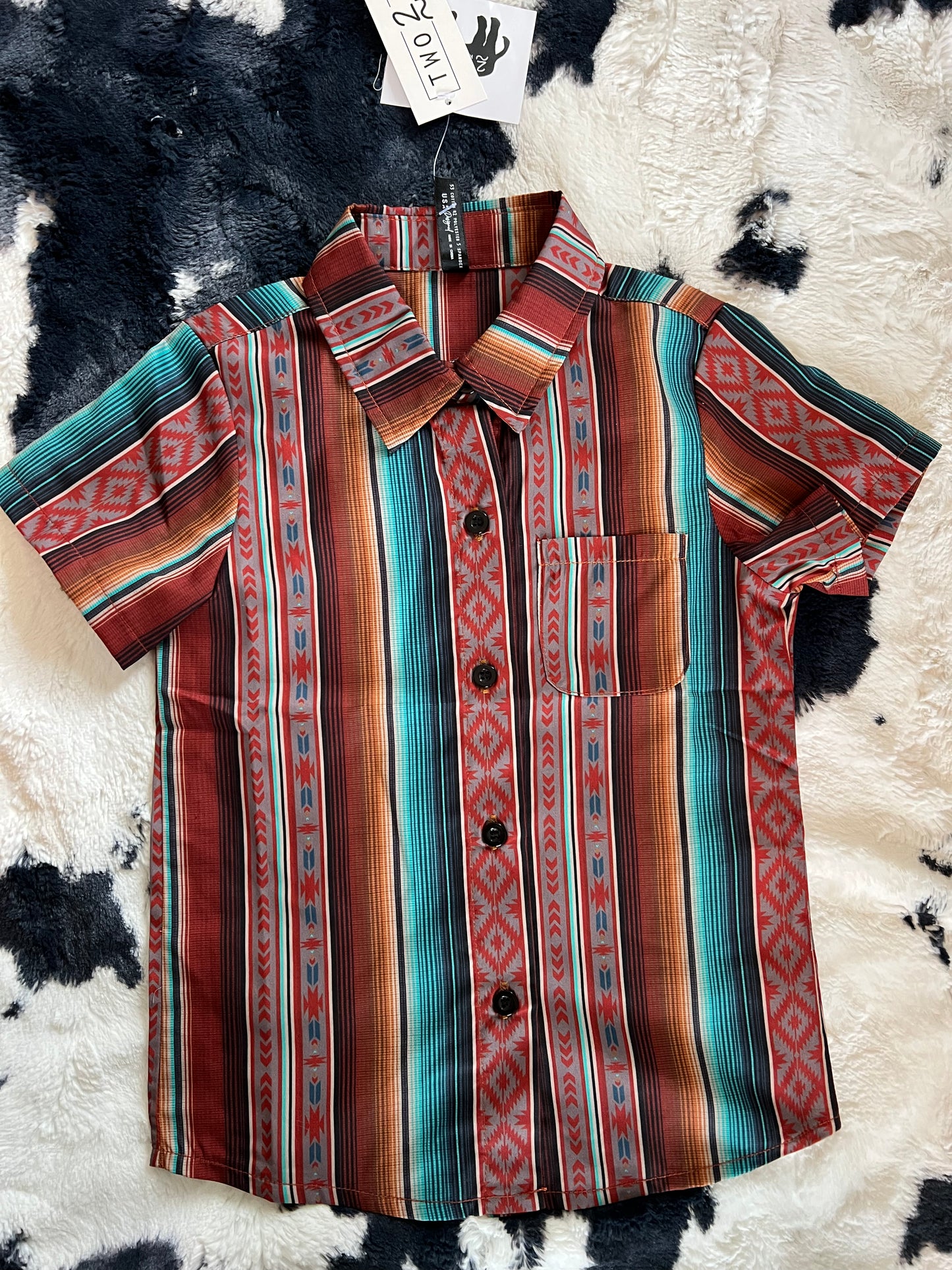 KIDS serape button down