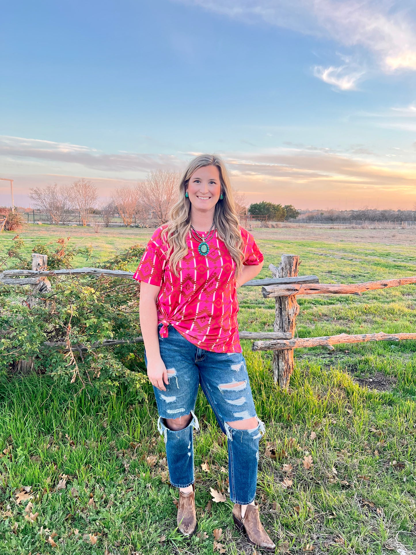 STAWBERRY WINE AZTEC SHIRT